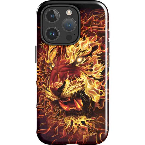 Fire Tiger by Tom Wood iPhone 16 Pro Impact Case
